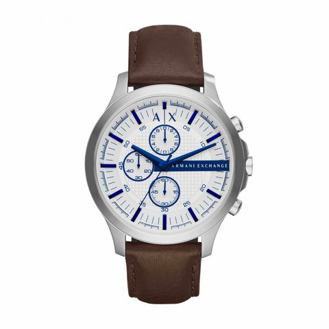 Armani Exchange AX2190 White Chronograph Dial Brown Leather Watch