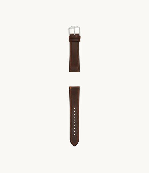 Fossil Estate 22mm Dark Brown Leather and Rubber Watch Strap S221299