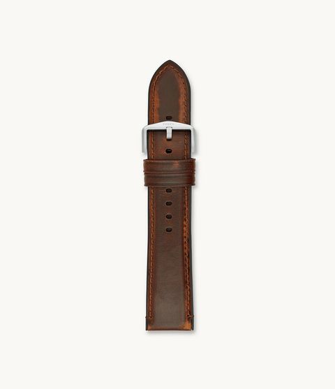 Fossil Estate 22mm Dark Brown Leather and Rubber Watch Strap S221299