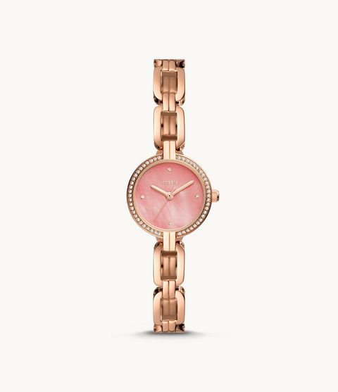 Fossil BQ3771 Kerrigan Mini Three-Hand Rose Gold-Tone Stainless Steel Watch