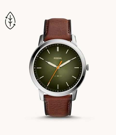 Fossil FS5870 The Minimalist Three-Hand Luggage Eco Leather Watch