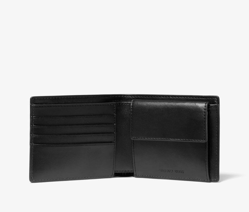 Michael Kors Cooper Logo Billfold Wallet With Coin Pouch Brown/Black 36U9LCRF3B