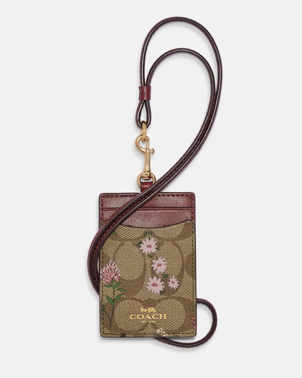 Id Lanyard In Signature Canvas With Wildflower Print c8735