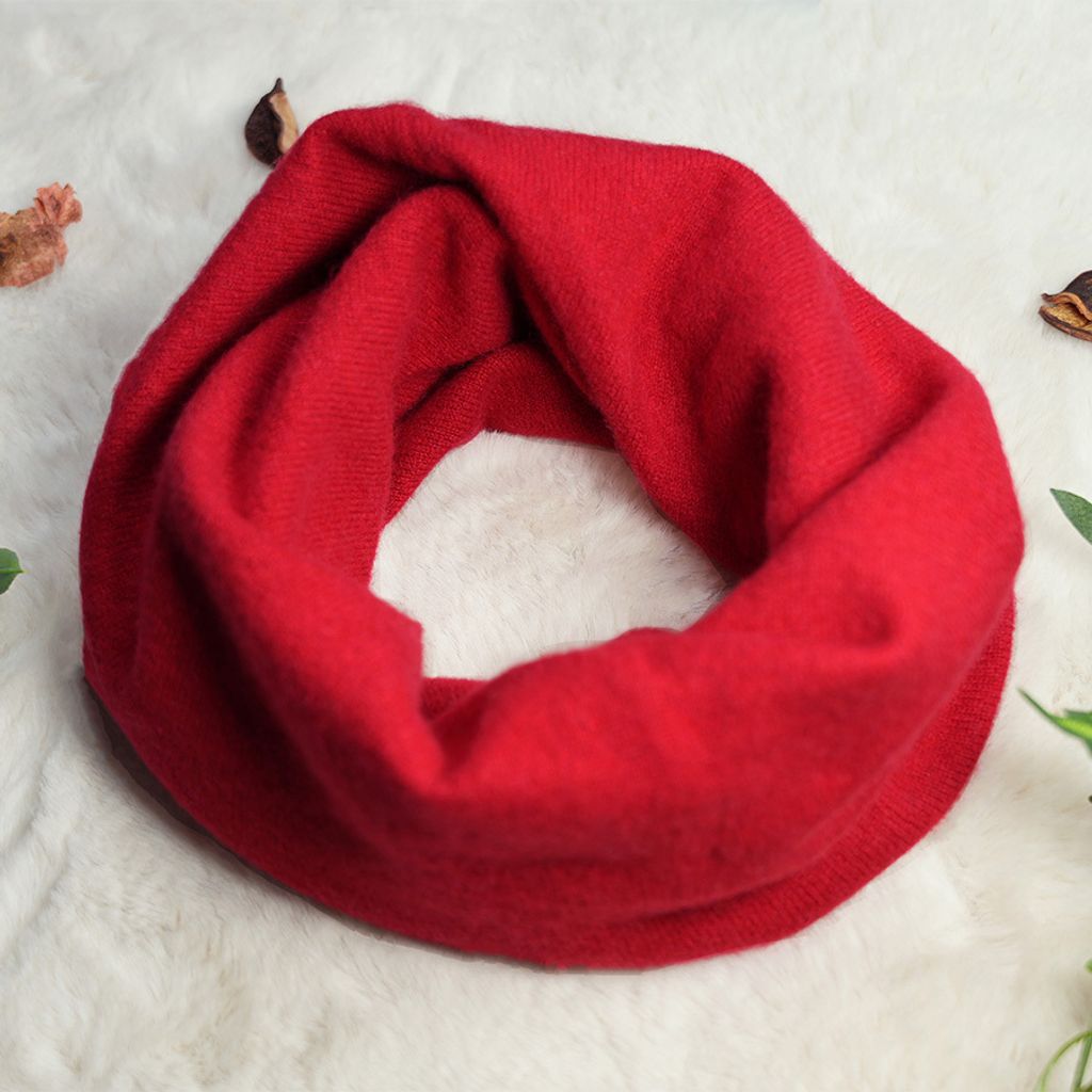 經典素色羊絨圍脖_紅