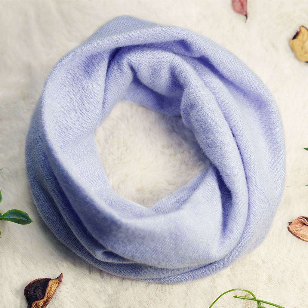 經典素色羊絨圍脖_粉紫