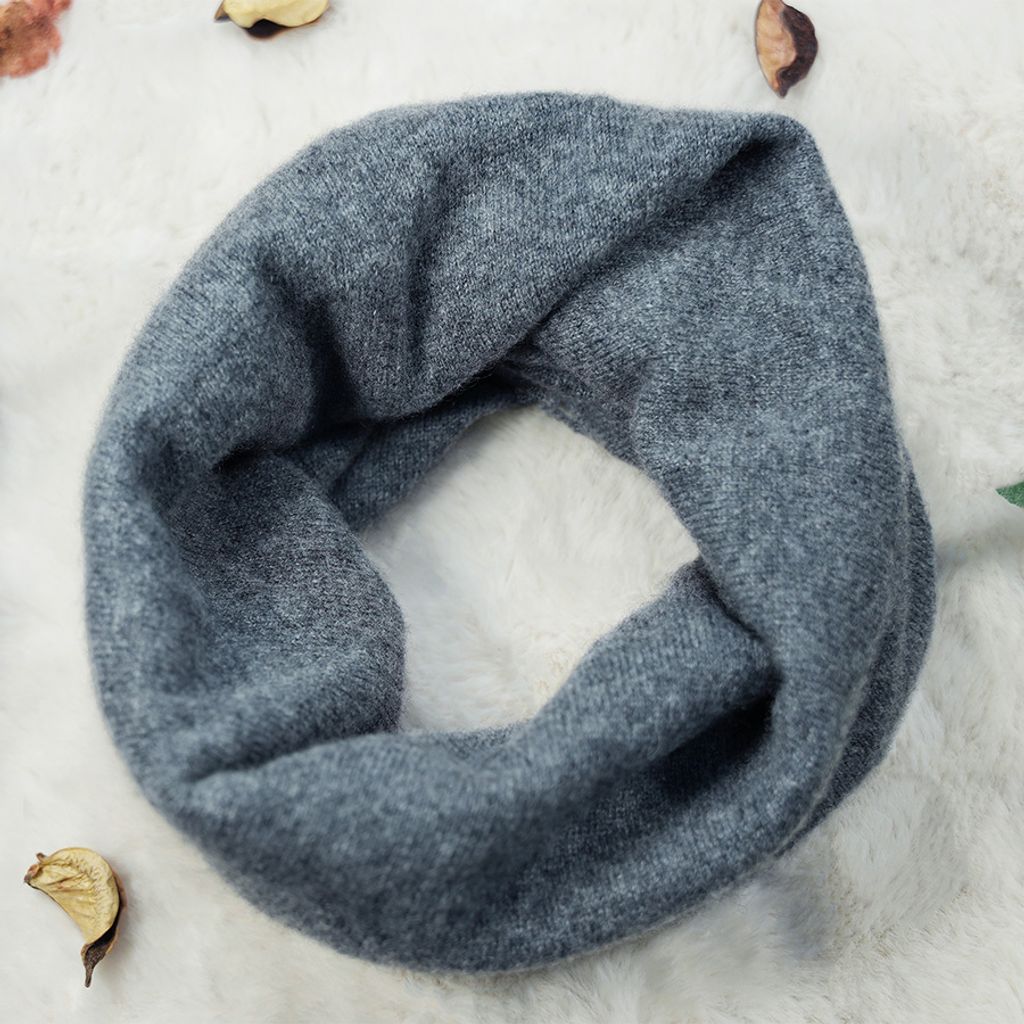經典素色羊絨圍脖_灰