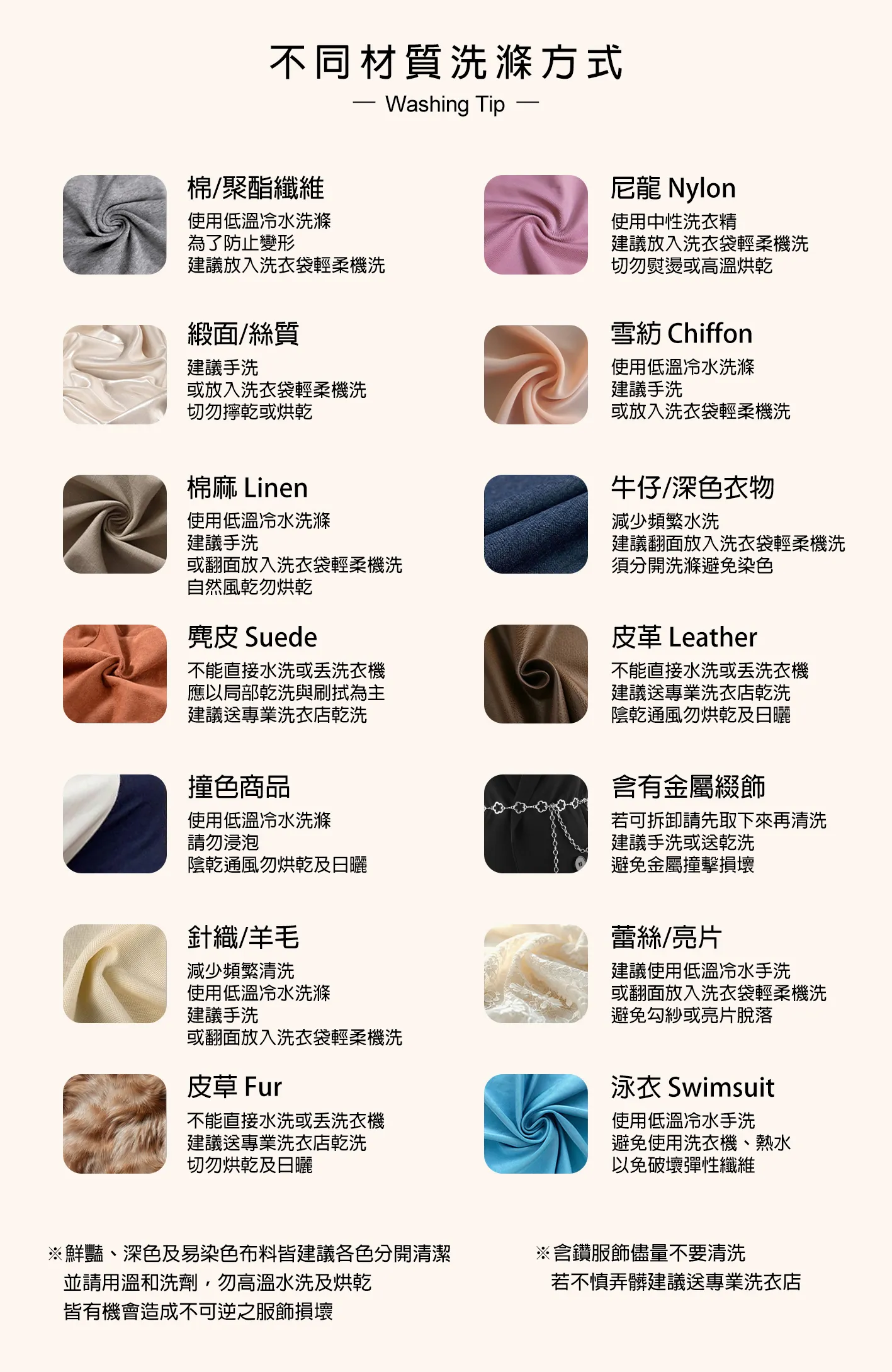 材質洗滌說明圖