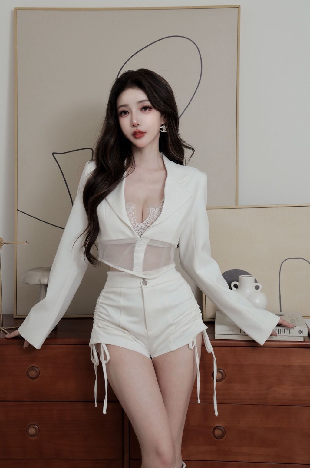 F03-1訂製透紗西外白