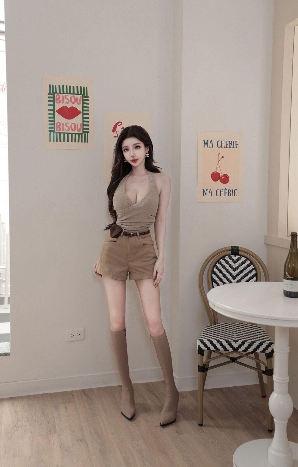 F19-1多穿側抓皺上衣卡