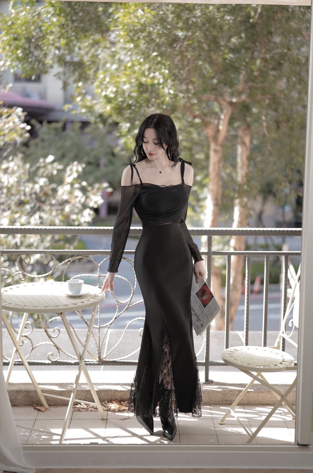 I13-1一字柔紗黑