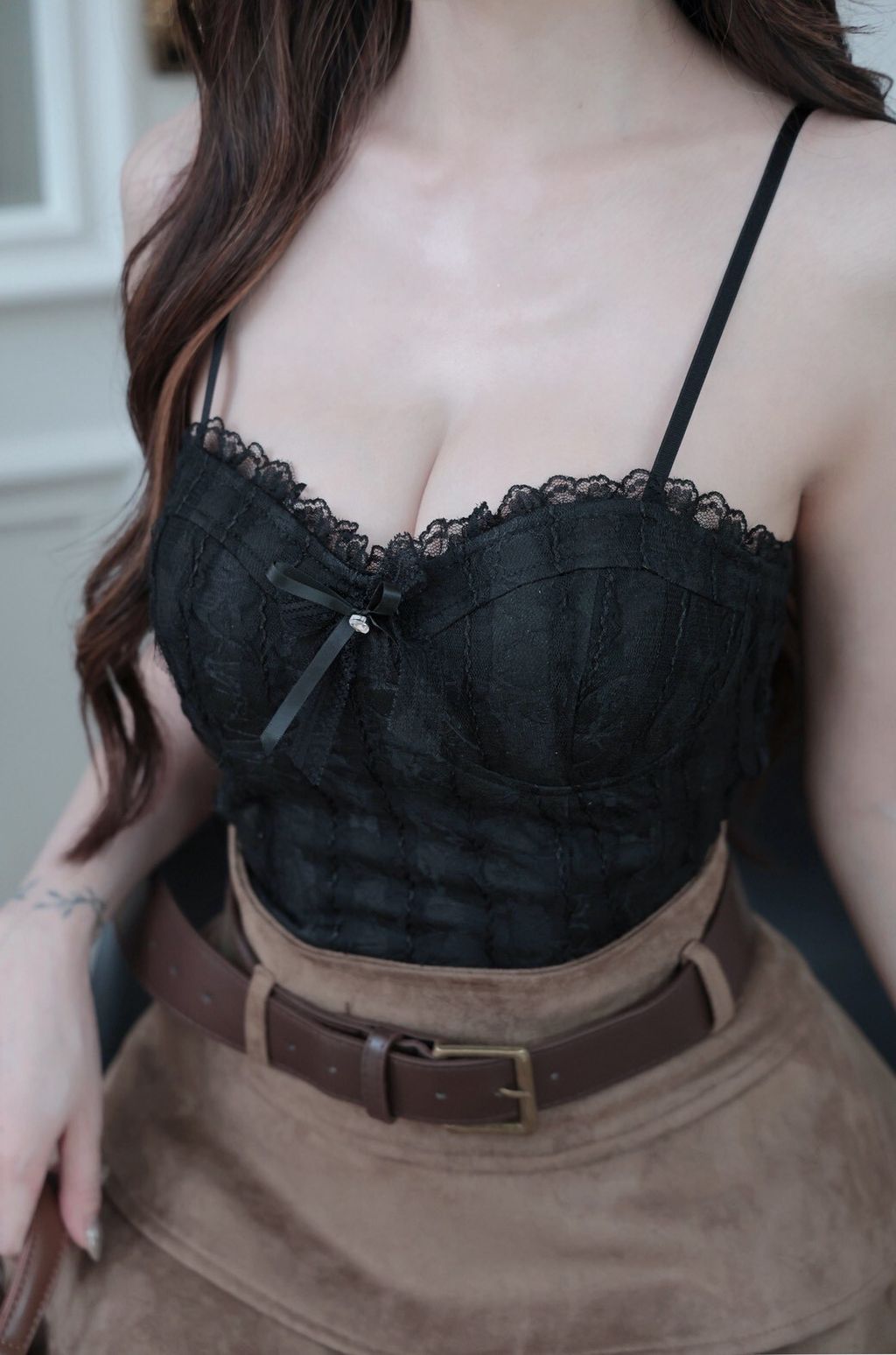 F01-5蕾絲愛心鑽黑