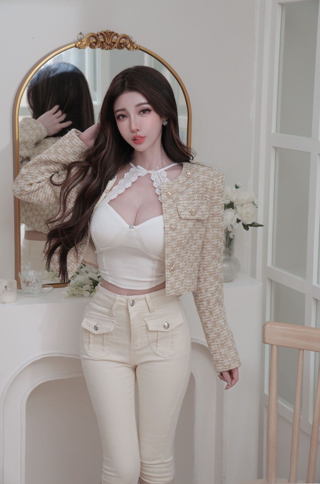 F12-2削肩緹花字母鑽白