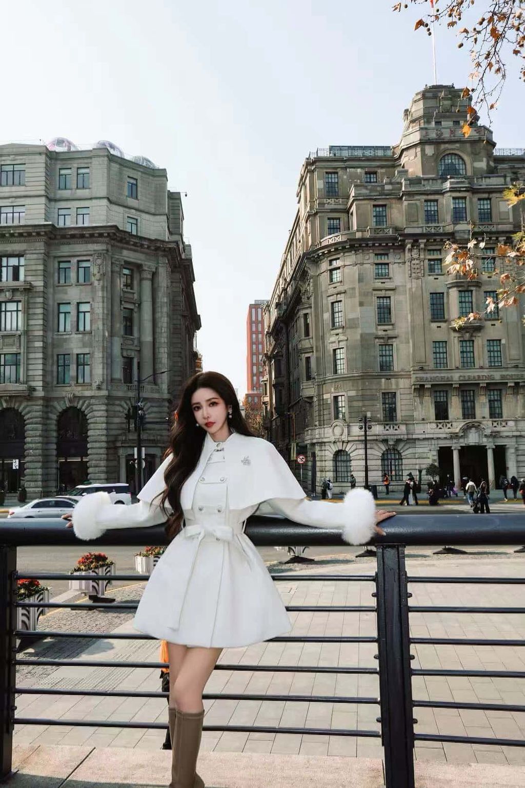 韓國斗篷排釦大衣(手袖毛毛)6