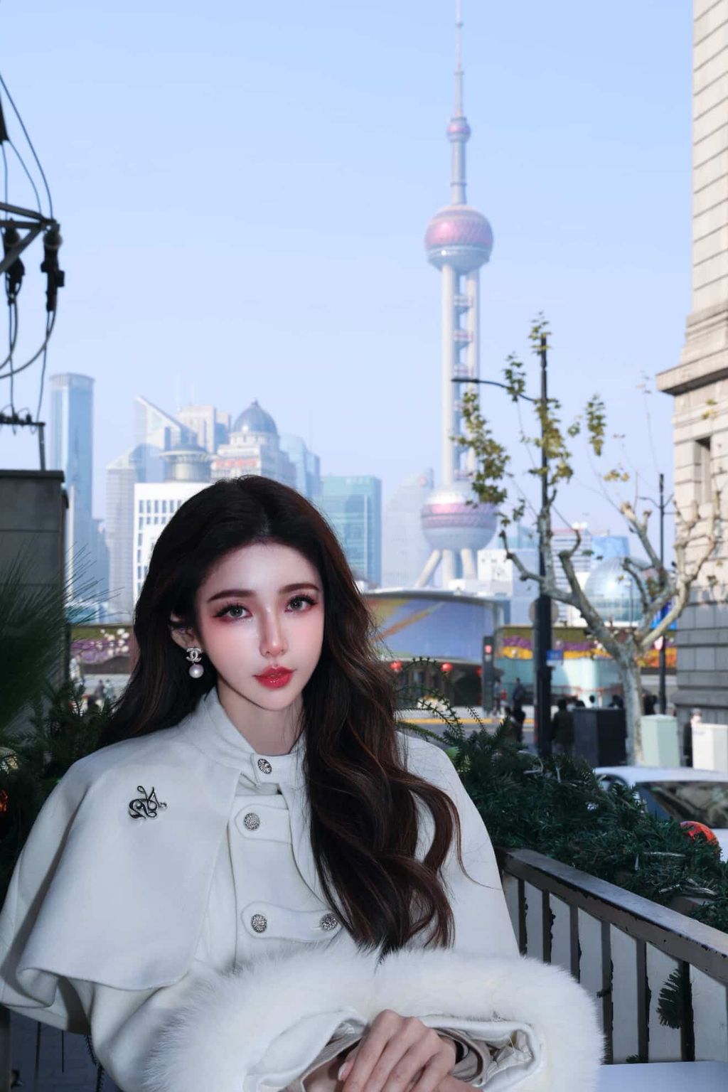 韓國斗篷排釦大衣(手袖毛毛)3