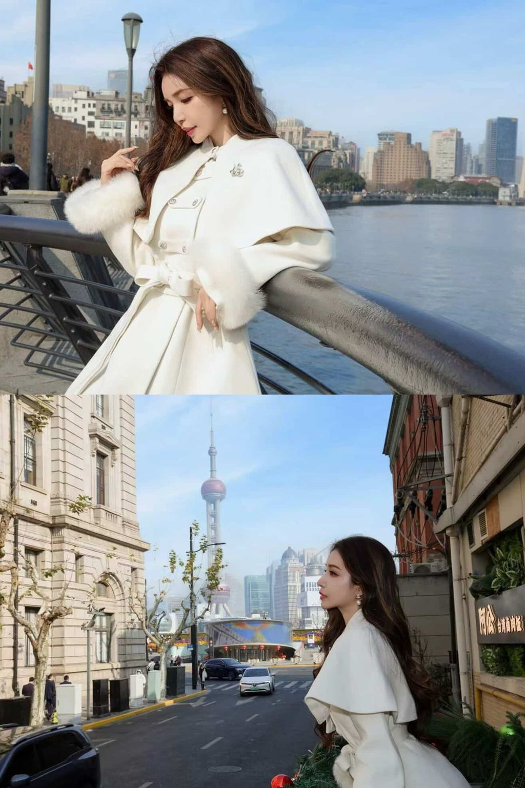 韓國斗篷排釦大衣(手袖毛毛)9