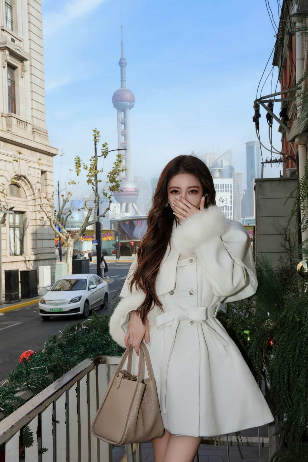 韓國斗篷排釦大衣(手袖毛毛)2