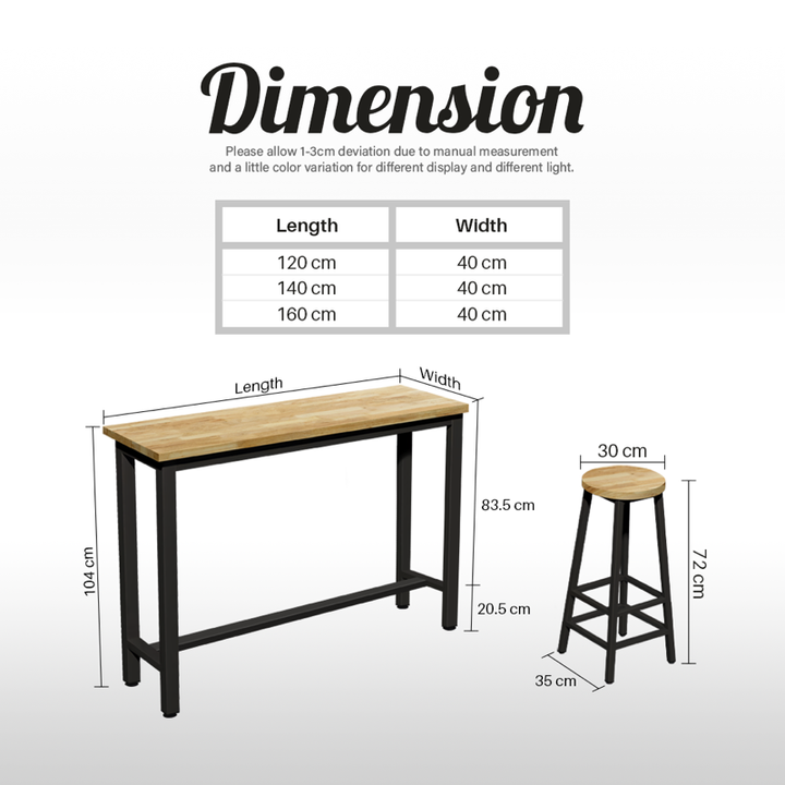 Dante Bar Size