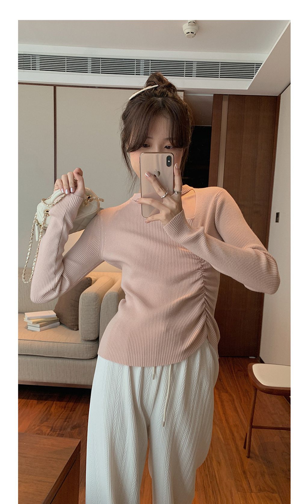 【纯欲天花板】设计感不规则小心机毛针织衫女装冬长袖上衣Y8367 (9)