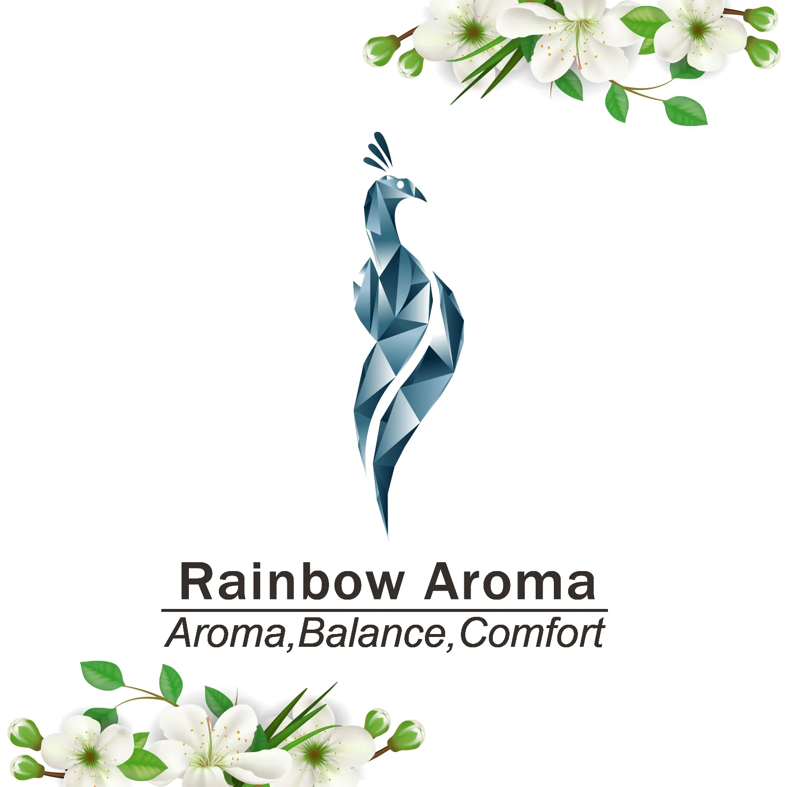 綠花白底 logo
