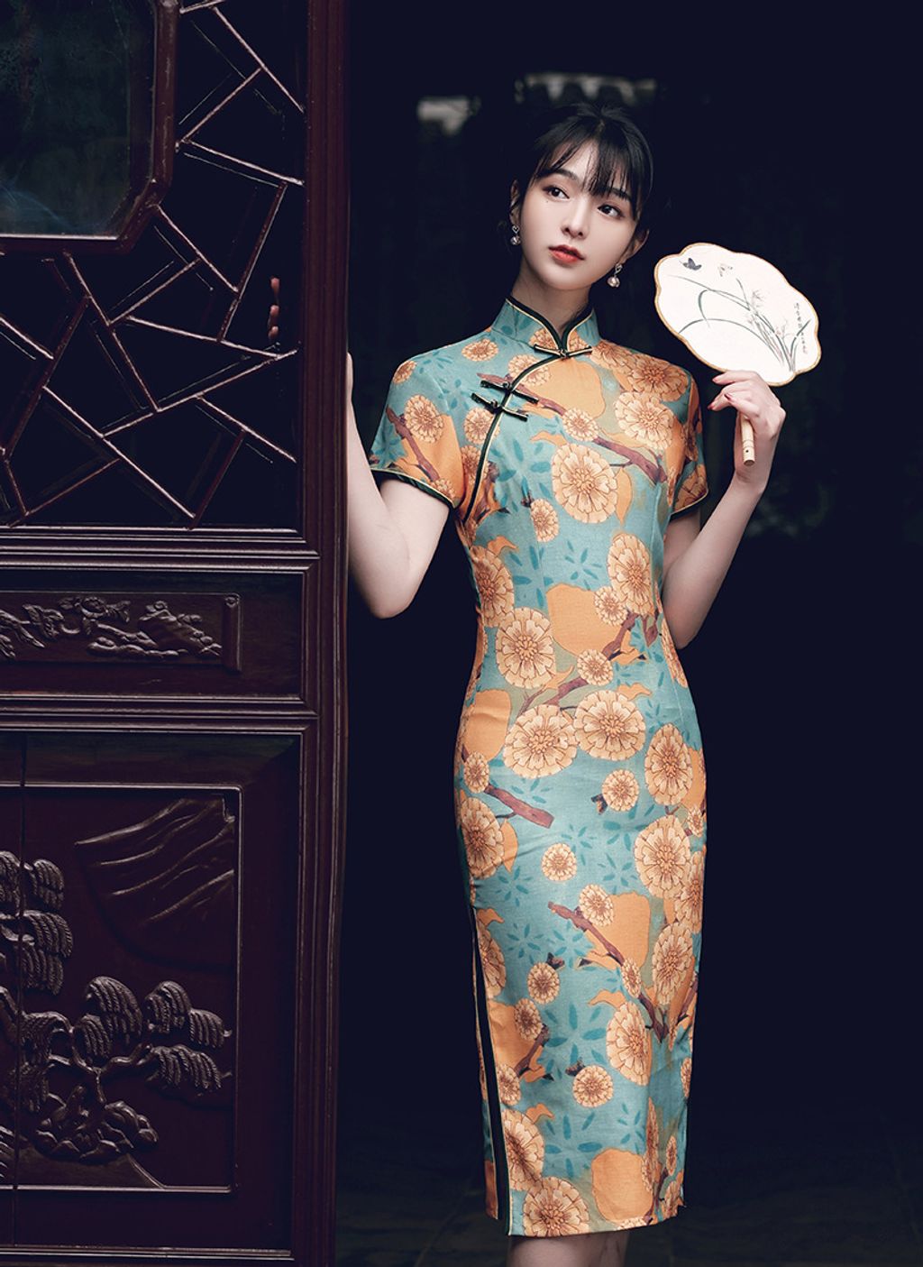 TFT11755 MESH CLASSIC CHEONGSAM DRESS – The Fashion Trends