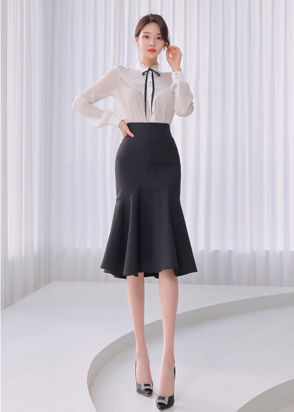 PUFF SLEEVE BLOUSE AND MERMAID SKIRT TFT14311 – The Fashion PUFF SLEEVE BLOUSE AND MERMAID SKIRT TFT14311 – The Fashion