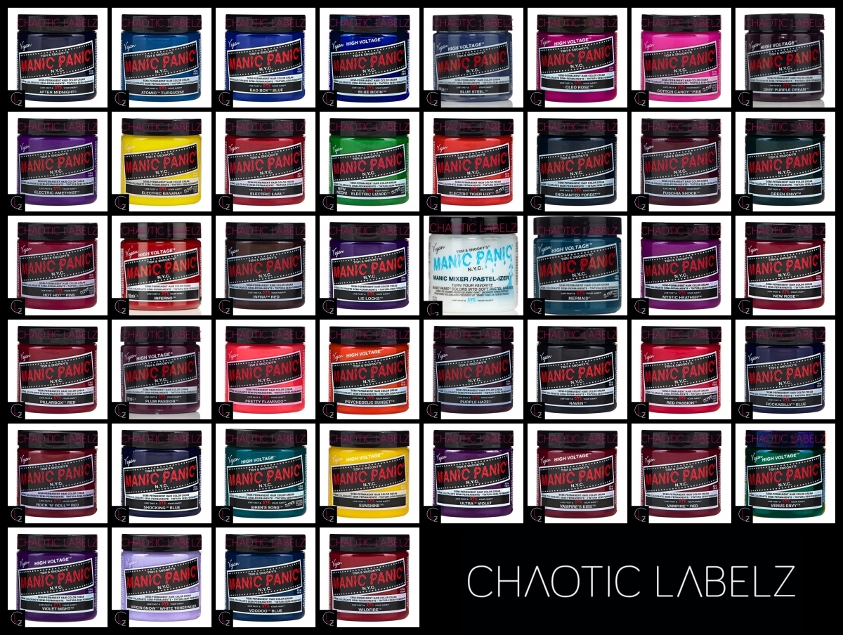 Manic Panic Classic Hair Dye All Colors Chaotic Labelz Enterprise