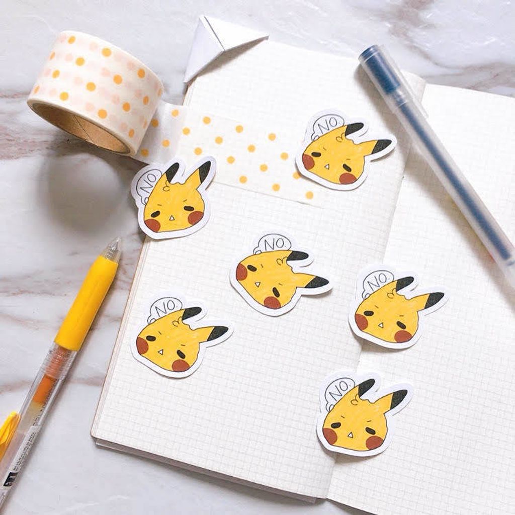 Angry Pikachu Sticker by Ortolana Clare – Ortolana Studio