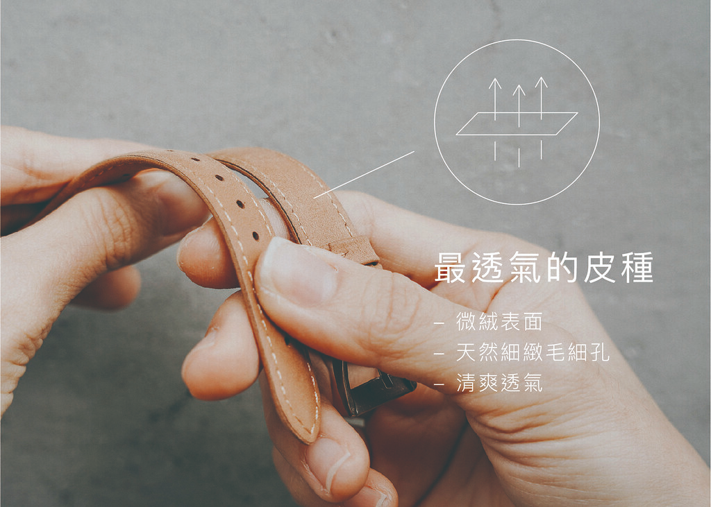 透氣皮革錶帶 透氣皮革錶帶