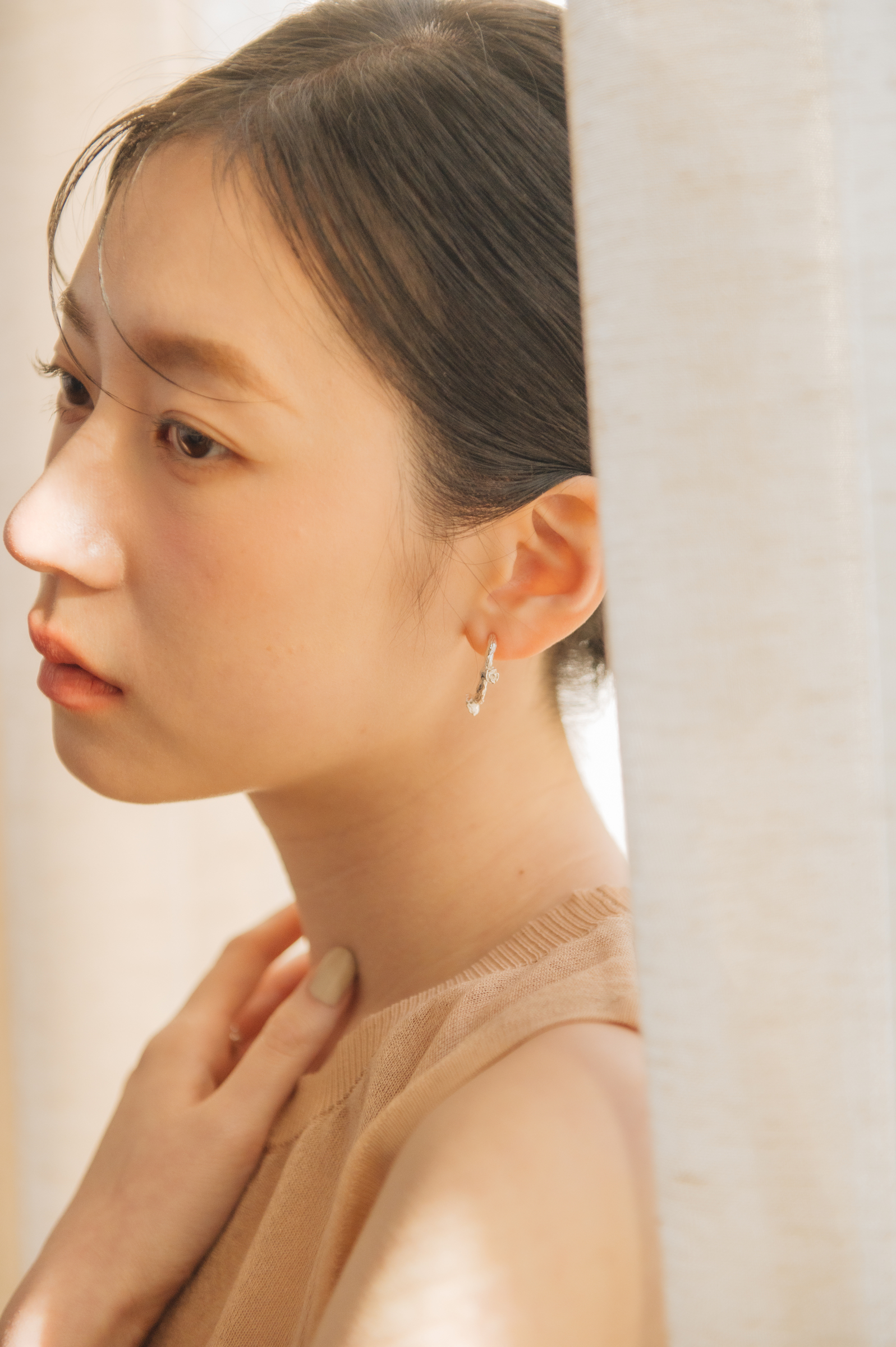 生花耳環（小）