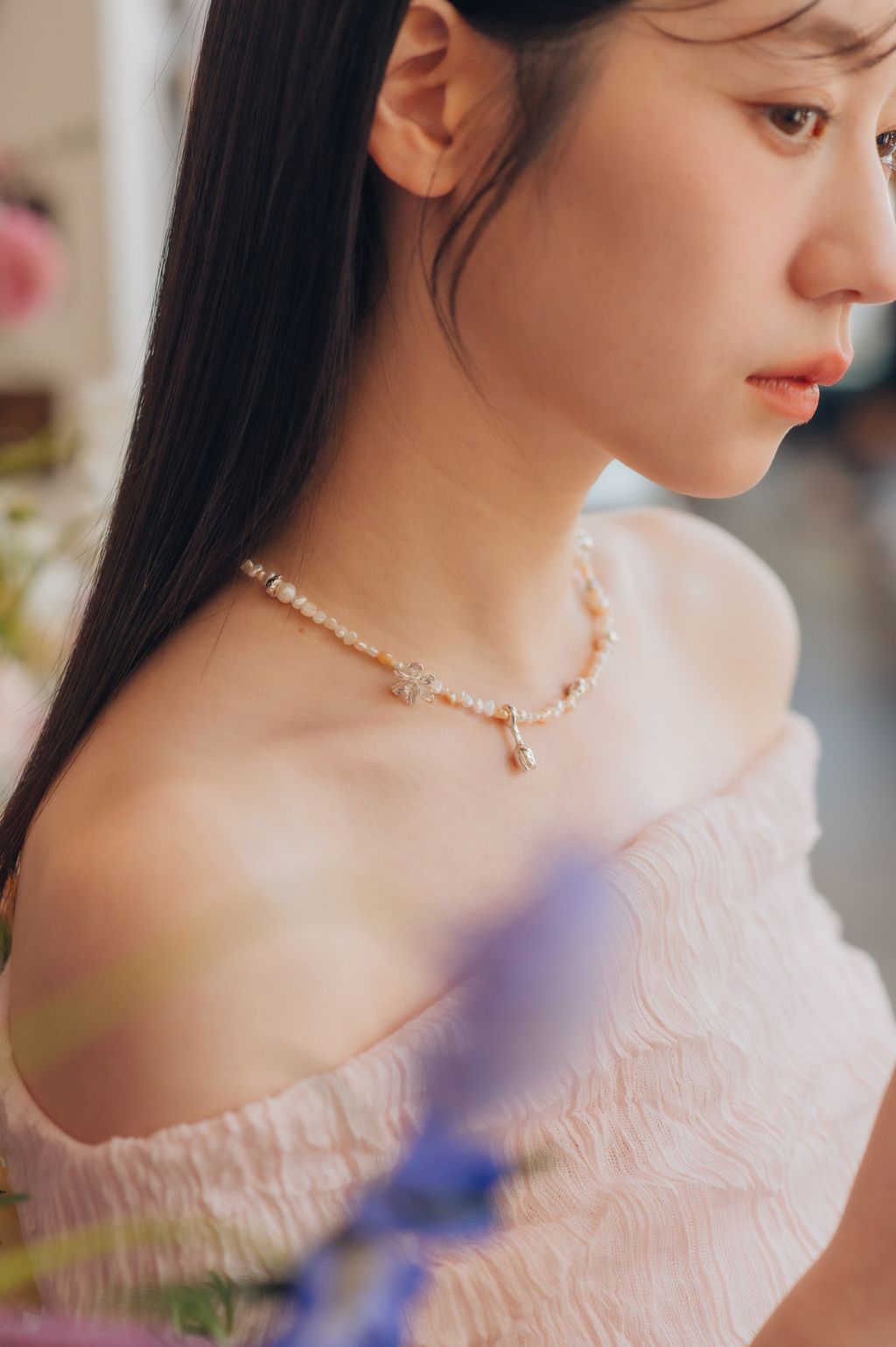 Spring wreath pearl necklace s (1)