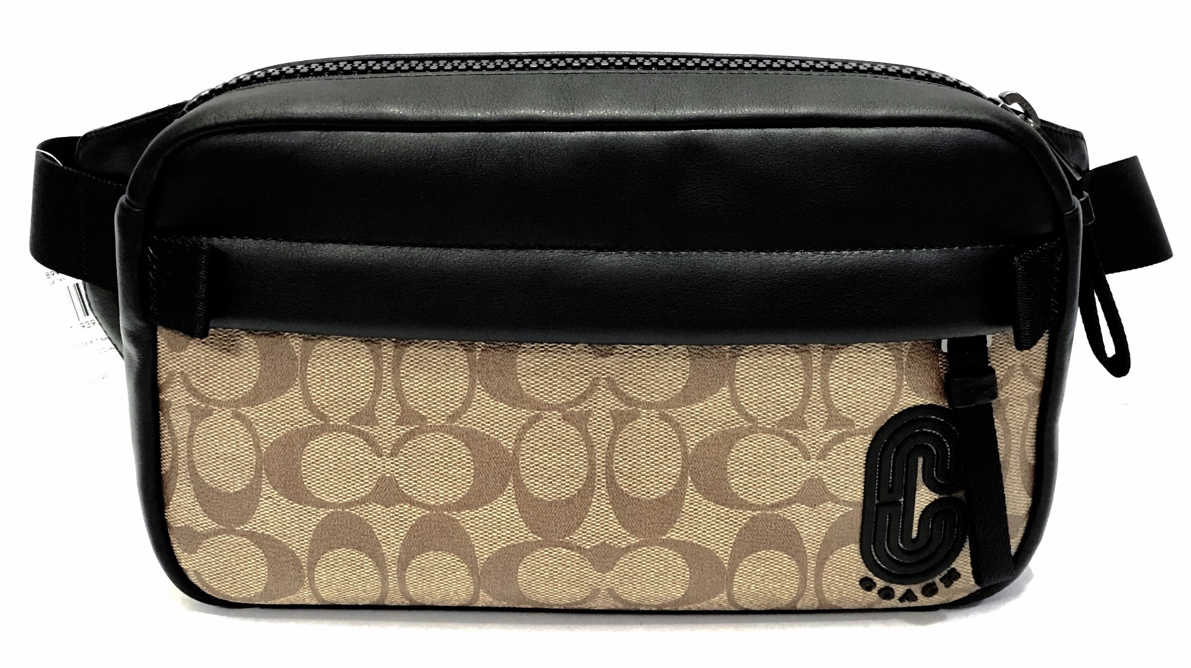 mini edge belt bag in signature canvas with coach patch