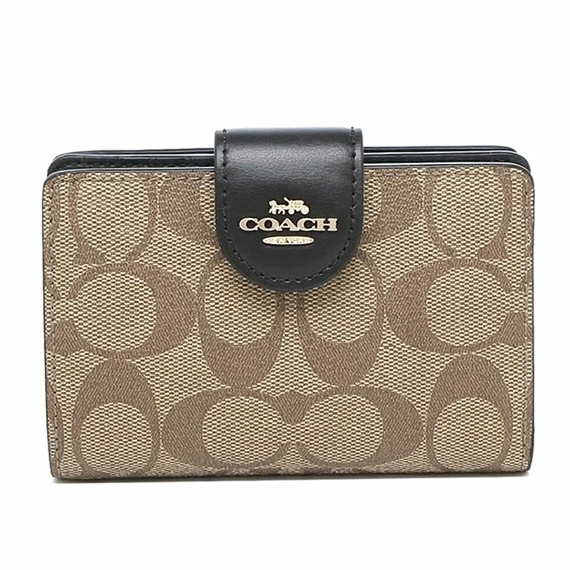 Coach C0082 - Medium Corner Zip Wallet In Signature Canvas (IM/Khaki/Black) – Izie Gallery Coach C0082 - Medium Corner Zip Wallet In Signature Canvas (IM/Khaki/Black) – Izie Gallery