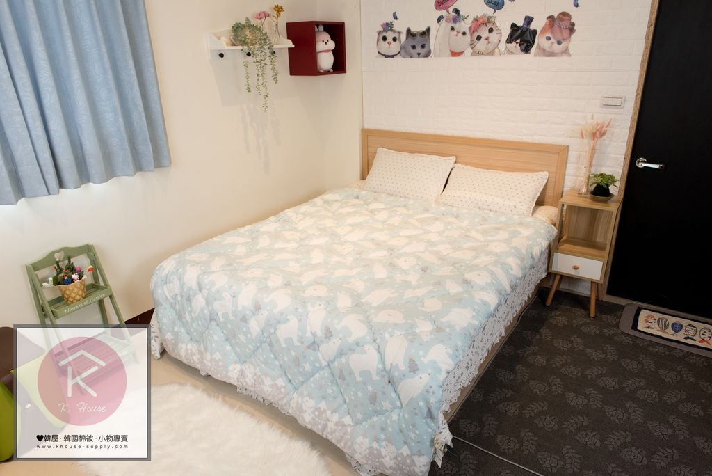 短絨冬被 星空北極熊 心韓屋k House 韓國棉被專賣