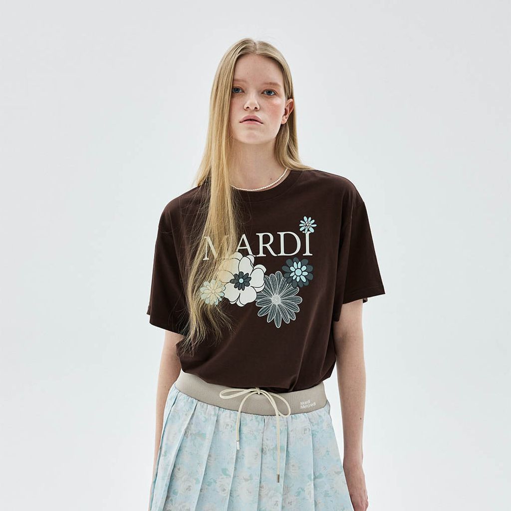 TSHIRT FLOWER JARDIN_BROWN MINT