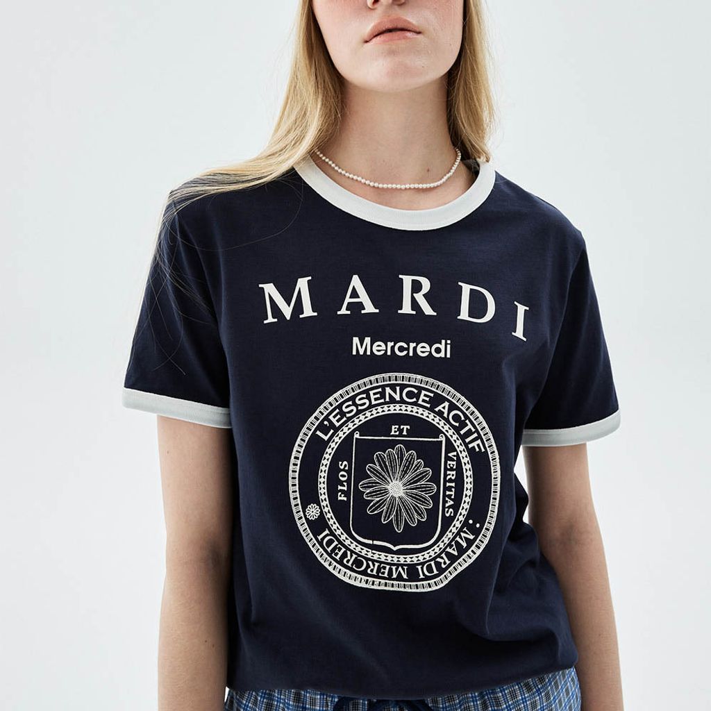 SLIM RINGER TSHIRT UNIV_NAVY IVORY