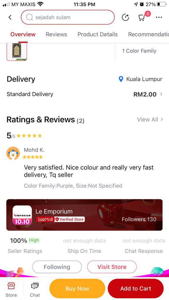 Lazada Leemporium Alsagoff Turkish Sejadah review1