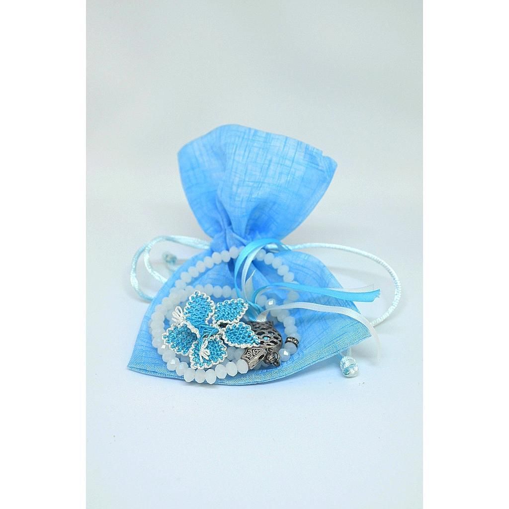 ISATU011800003 Turkish Opaque White Tasbih (100 beads) - Blue Flower.jpg