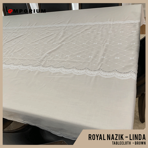 ROYAL NAZIK - LINDA TABLE CLOTH - BROWN.png