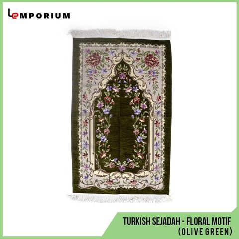 _0017_31 - Turkish Sejadah -  Floral Motif (Olive Green).jpg