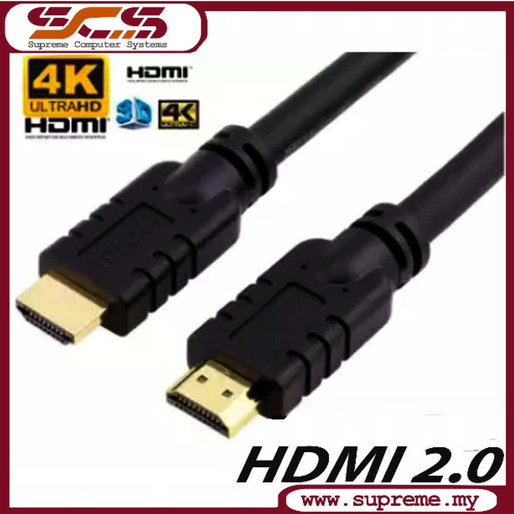 Promotion 35M HDMI to HDMI Cable Male to Male (buid in Signal Amplifier, 35  meter) (Support 4K, SuperHD)V2.0 Version 2.0 – Supreme Computer System