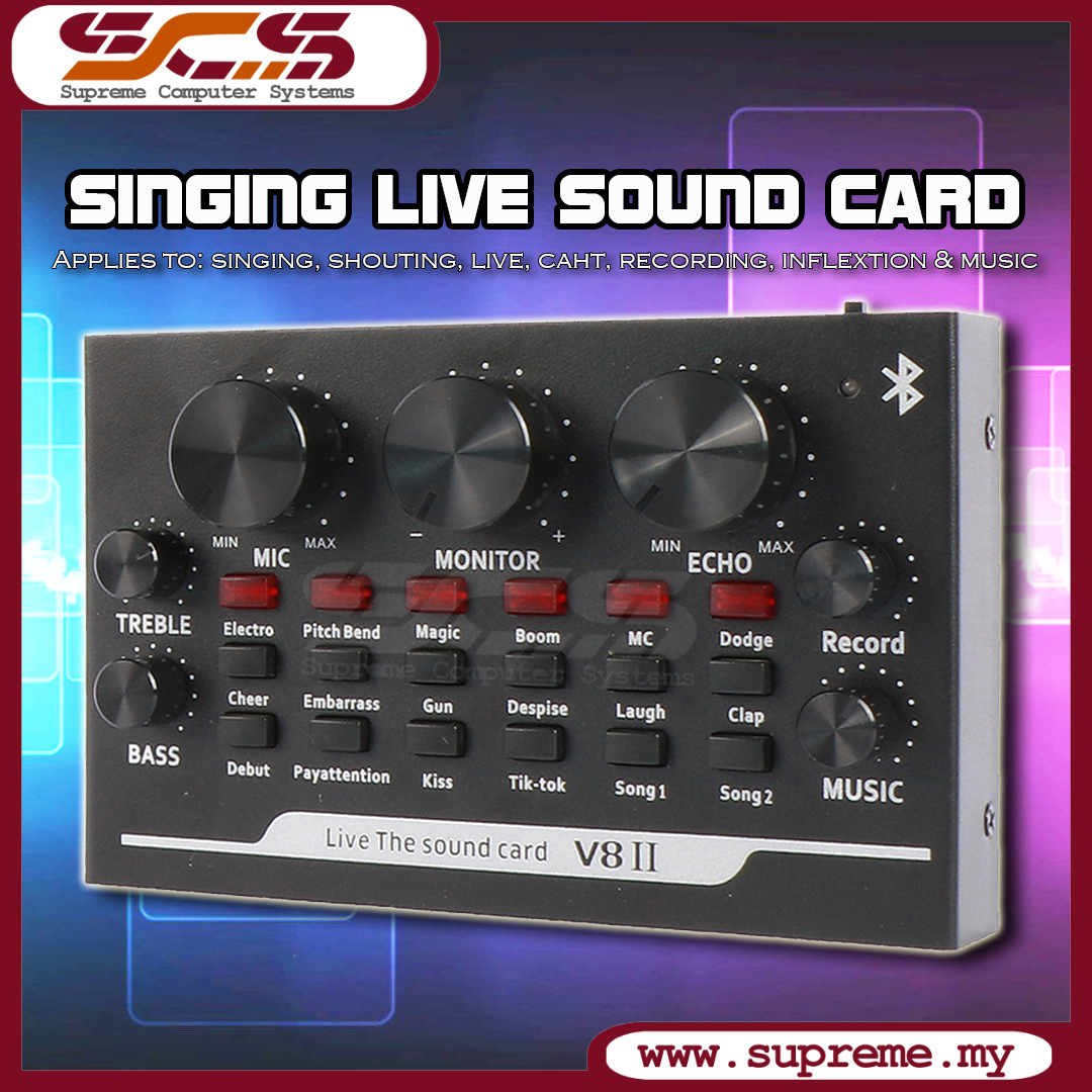 USB Live Sound Card V8II,Live Stream Audio Mixer Suitable for Mac OS,  Windows, Linux iMac, MacBook,Tablets,Microphone – Supreme Computer System