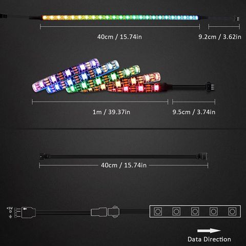 NEON Digital RGB LED Strip for PC LED Strip 5V 3-pin ARGB LED Header ...