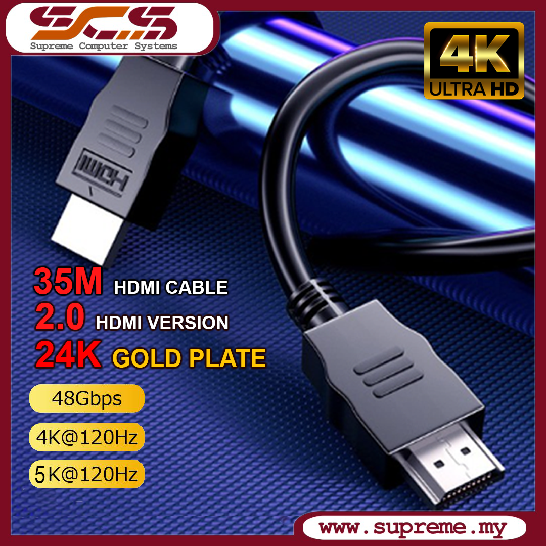 Promotion 35M HDMI to HDMI Cable Male to Male (buid in Signal Amplifier, 35  meter) (Support 4K, SuperHD)V2.0 Version 2.0 – Supreme Computer System