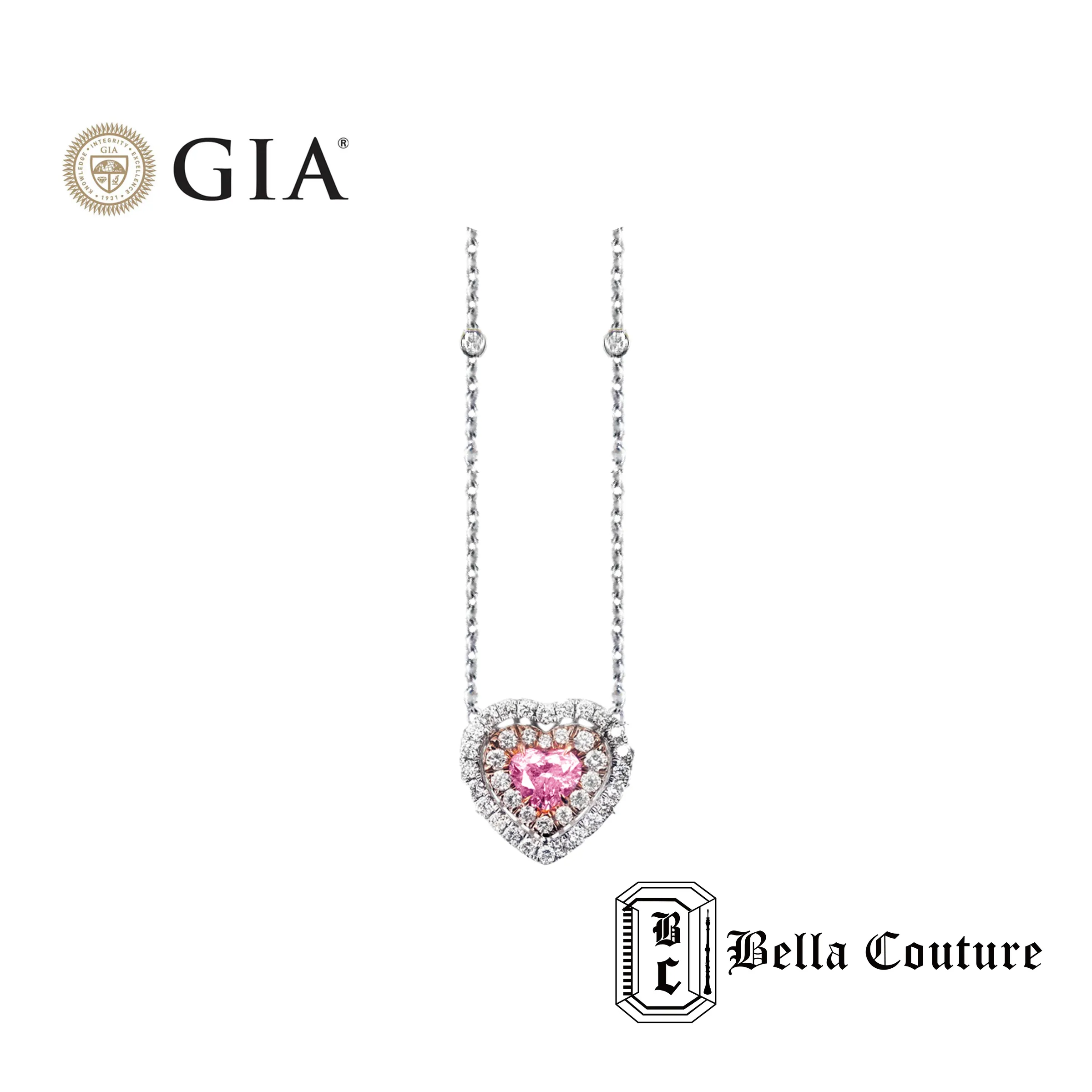 愛心粉鑽項鍊 GIA_工作區域 1
