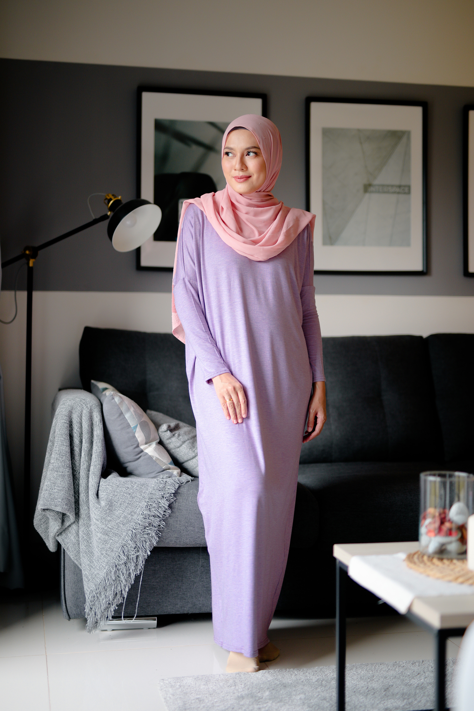 Batwing Dress Minimalism in Orchid Haze  Vaanilla
