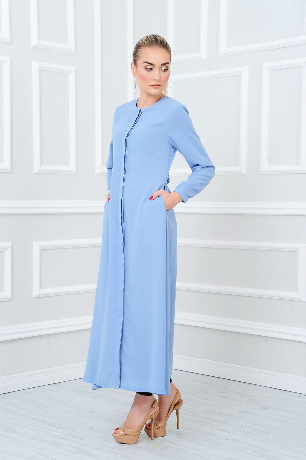 Clara Button Dress Blue ( Side ).jpg