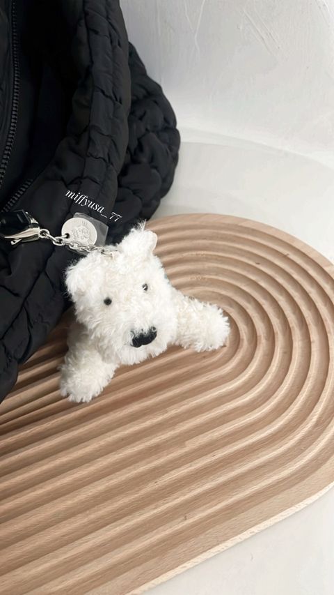 Jellycat Munro Scottie Dog Bag Charm 雪白萌狗狗鑰匙吊飾