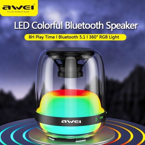 AWEI Y386 8W RGB Light Outdoor Portable Bluetooth Wireless Speaker-2023-06-24-649710dd2db10