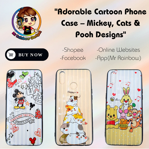Adorable Cartoon Phone Case – Mickey, Cats & Pooh Designs