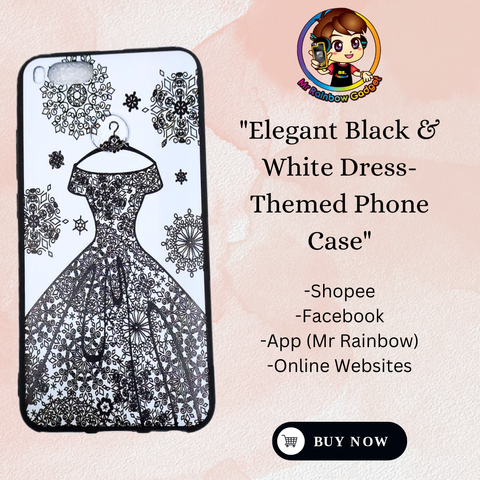 Elegant Black & White Dress-Themed Phone Case